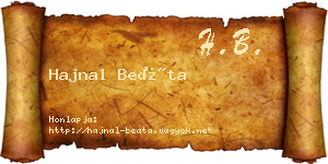 Hajnal Beáta névjegykártya