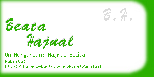beata hajnal business card